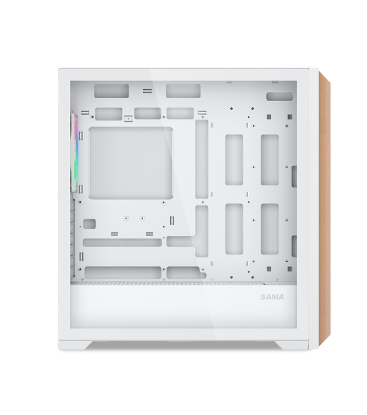 Компьютерный корпус без блока питания SAMA Z60 белый, Midi-Tower, TG, 4x140мм ARGb, 2xUSB 3.0 + 1xUSB 3.1 Type-C, E-ATX, ATX, mATX, mITX белый