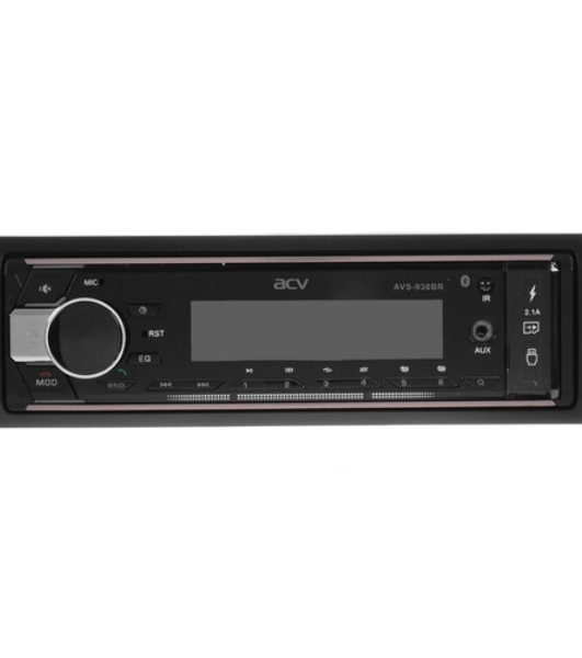 Автомагнитола ACV AVS-930BR, 1 DIN, Bluetooth, USB Type-A, AUX, пульт ДУ