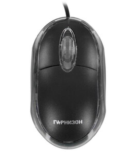 Мышь проводная Гарнизон GM-100 черный, 1000 dpi, USB, кнопки - 3