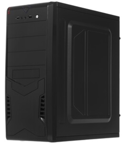 Компьютерный корпус Miditower ExeGate CP-601-UNS350 (ATX, БП UNS350 с вент. 12см, 2*USB, аудио, черный)