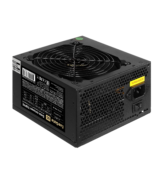 Блок питания ExeGate 750PPE, 750W, (ATX, APFC, PC, КПД 80% (80 PLUS), 12cm fan, 24pin, 2x(4+4)pin, 4xPCI-E, 6xSATA, 3xIDE, черный, кабель 220V в комплекте 1,8м)