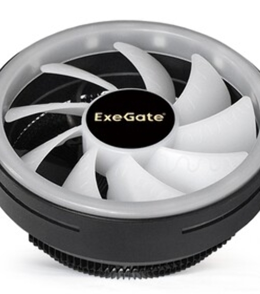 Кулер для процессора ExeGate Dark Magic EE126R-PWM.RGb черный, 120 мм, алюминий, 2000 об/мин, 24 дБ, 4 pin, 100 Вт, 67 мм