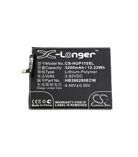 Аккумулятор CameronSino CS-HUP110SL HB386280ECW для Huawei Honor 93.82V, 3200mAh, 12.22Wh