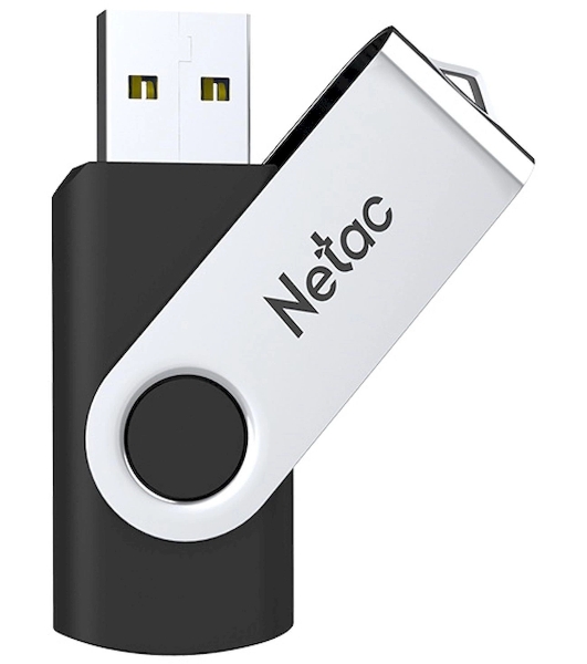 Флешка USB Netac U505 (NT03U505N-004G-20BK), 4Gb, USB 2.0, R/W 70/30, черный/серебристый