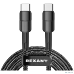 Кабель Rexant Type-C – Type-C, 3A, 60Вт, 1м, в черной нейлоновой оплетке, фото4