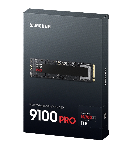 Накопитель SSD 1Tb Samsung 9100 PRO, M.2, PCI-E 5.0 x4, TLC 3D NAND [R/W - 14800/13400 Mb/s]