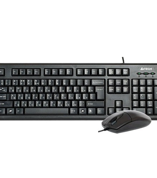Комплект клавиатура+мышь A4Tech KR-8520D проводной, USB, 1200 DPI, чёрный