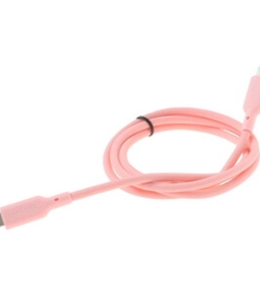 Кабель QUMO, MFI С94, Type-C на MFI Apple 8 pin, силиконовый, 1м, 2,22A, 9V, 20W, PD (розовый)