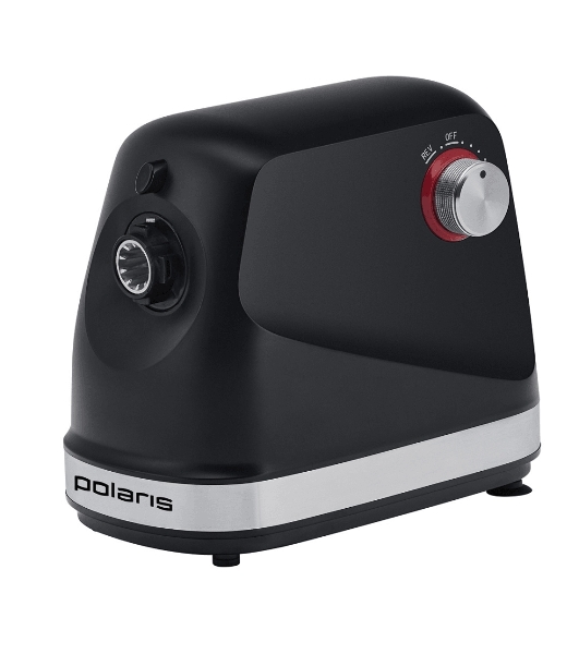 Мясорубка электрическая Polaris PMG 2582 черный, 2500 Вт, 2.7 кг/мин, реверс, защита от перегрузки, металлический лоток, насадки - 5