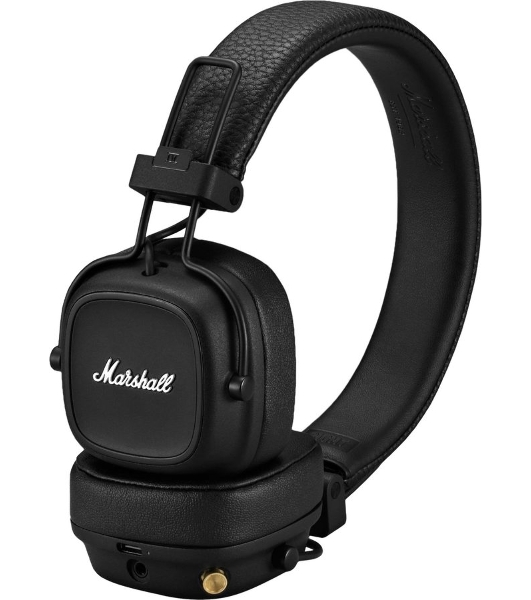 Беспроводные/проводные наушники Marshall Major IV черный, накладные, Bluetooth + проводной, беспроводная зарядка, до 80 ч