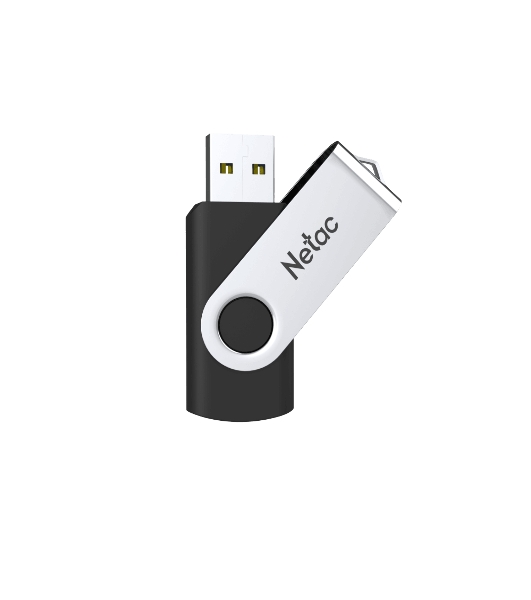 Флешка USB Netac U505 (NT03U505N-128G-20BK), 128Gb, USB 2.0, R/W 70/30, черный/серебристый