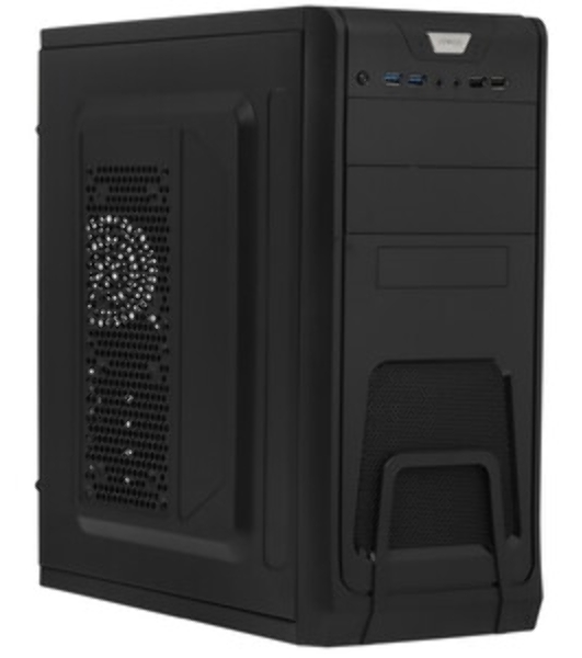 Компьютерный корпус Miditower ExeGate CP-603-UNS350 (ATX, БП UNS350 с вент. 12см, 2хUSB, аудио, черный)