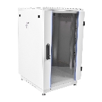 Шкаф коммутационный ЦМО ШТК-М-18.6.6-1ААА-9005 18U 600x600 мм пер. дв. стекл задн. дв. стал.лист 2 бок. пан. направл. под закл.гайки 270 кг черный, фото 1