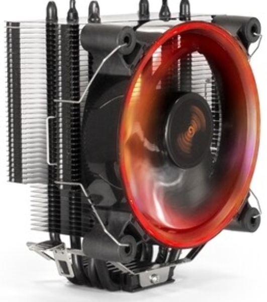 Кулер для процессора ExeGate Dark Magic EXX400V3-PWM.RGB (Al+Cu, черное покрытие, 4 тепл.трубки, LGA1150/1151/1155/1156/1200/1700/1851/AM2/AM2+/AM3/AM3+/AM4/AM5/FM1/FM2/754/939/940, TDP 140W, Fan 120mm, PWM, 800-1800RPM, Hydro bearing, 4pin, 11-24db, 500г брутто, RGB подсветка, с термопастой, на винтах, RTL)