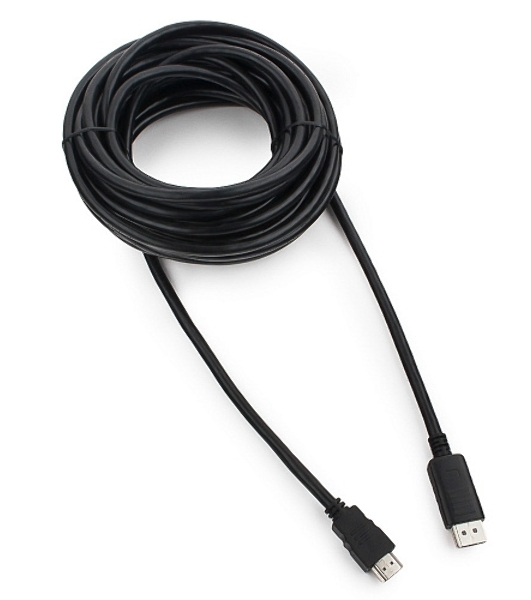 Кабель Cablexpert DisplayPort->HDMI, 10м, 20M/19M, черный, экран, пакет