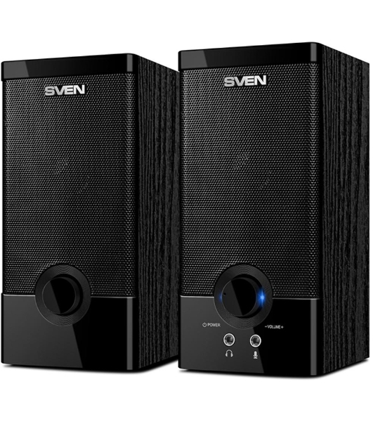 Колонки SVEN SPS-603 черный USB-порт ПК, ноутбука или адаптер 5V DC