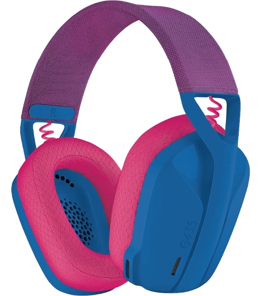 Гарнитура Logitech G435 синий/розовый, беспроводная, Bluetooth/USB, до 18 ч