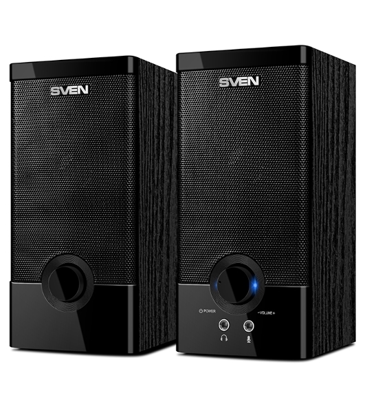Колонки SVEN SPS-603 черный USB-порт ПК, ноутбука или адаптер 5V DC