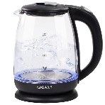 Чайник электрический Galaxy Line GL 0554, черный, стекло, 2000 Вт, 1,8 л, LED-подсветка, шкала уровня воды, корпус из термостойкого стекла, фото 1