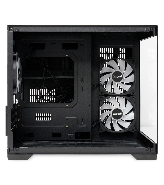 Компьютерный корпус HSPD F330, Panoramic Mini-tower, черный, TG, 0.5 SPCC, 3x120мм ARGB mATX, mITX 160/400/200мм 1x2.5', 2x3.5', 4xPCI 1xUSB-C 3.0, 2xUSB-A1.0 428x280x375мм