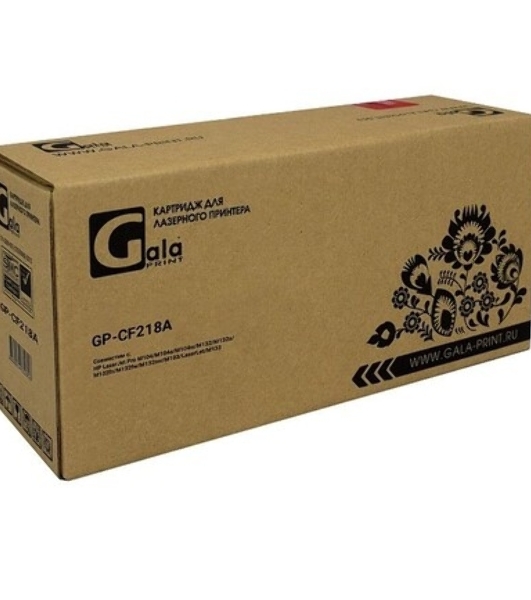 Картридж лазерный GalaPrint GP-CF218A-BK (№18A) черный с чипом (1400 стр.) для HP LJ Pro M104a/M104w/M132a/M132fn/M132fw/M132nw