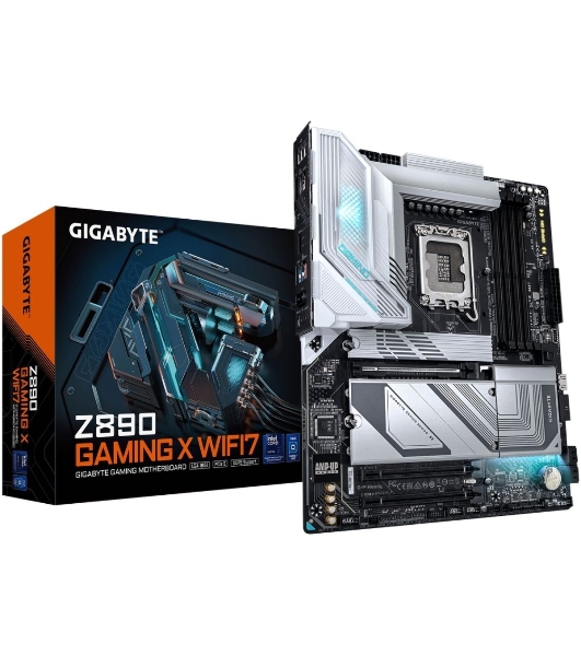Материнская плата Gigabyte Z890 GAMING X WIFI7, LGA 1851, Intel Z890, 4xDDR5, 4xSATA, 4xM.2, 1xPCIe 5.0 x16, 2xPCIe 4.0 x4, 1xDP, 1xUSB-C, 1x 2.5Gb LAN, 3xUSB-A 3.2 Gen 1, 2xUSB-A 3.2 Gen 2, 4xUSB-A 2.0, 1xUSB4, 2x3.5 мм, 7.1, ATX