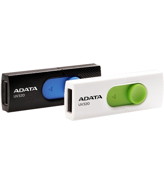 Флешка USB ADATA UV320 (AUV320-128G-RBKBL), 128Gb, USB 3.2, R/W 100/30, черный/голубой