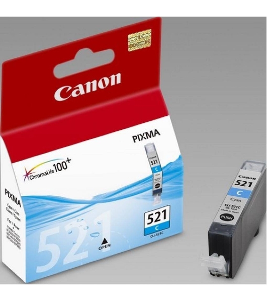 Картридж струйный CLI-521C (2934B004) голубой (535 стр.) для Canon Pixma iP3600, 4600, MP540,MP620, MP630, MP980