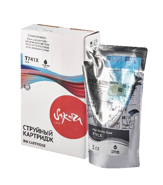 Контейнер с чернилами Sakura C13T741X00 (T741X BK) для Epson, черный, 1000 мл.