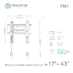 Кронштейн ONKRON FM1 для телевизора 17'-43' фиксированный, черный FM1, фото9