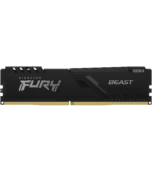 Оперативная память Kingston Fury Beast, DDR4, 16GB (1x16GB), 3600MHz, CL18, DIMM, с радиатором, черный