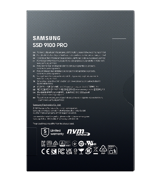 Накопитель SSD 4Tb Samsung 9100 PRO, M.2, PCI-E 5.0 x4, TLC 3D NAND R/W - 14800/13400 Mb/s