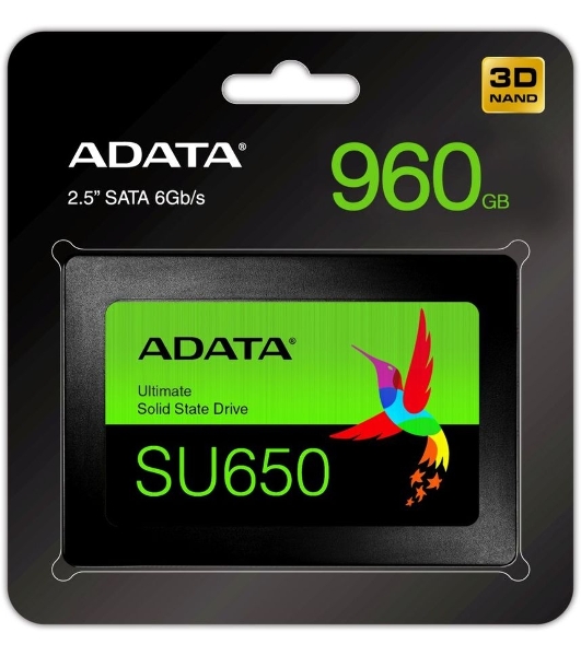 Накопитель SSD ADATA SU650, 960Gb, SATA III, 2.5', R/W 520/450