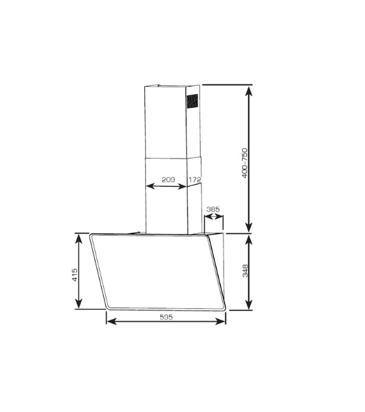 Вытяжка наклонная Centek CT-1829-60 черный, 60 см, 1000 куб. м/ч, 55 дБ