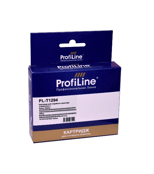 Картридж струйный ProfiLine PL-T1294 для принтеров Epson Stylus SX230/SX235/SX420/SX425/SX430/SX435/SX438/SX440/SX445/SX525/SX535/SX620/Stylus Office B42/BX305/BX320/BX525/BX535/BX625/BX630/BX635/BX925/BX935/WorkForce 7015/7515/7525 с чернилами Yellow