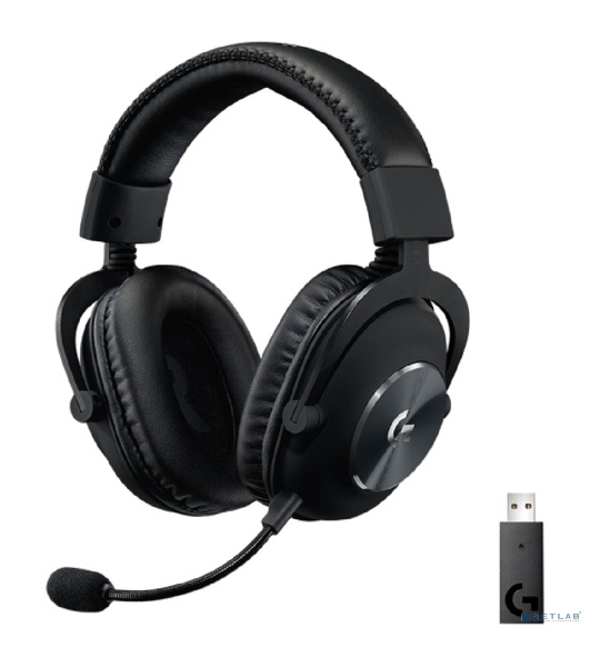 Гарнитура Logitech G PRO X чёрный, беспроводная, USB, подвижный микрофон, отсоединяемый кабель 2 м