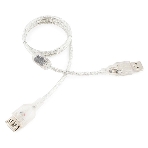 Кабель-удлинитель USB2.0 Pro Cablexpert CCF-USB2-AMAF-TR-0.75M, AM/AF, 0,75м, экран, 2феррит.кольца, прозрачный, пакет, фото3