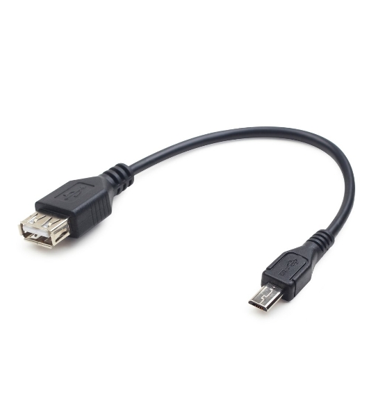 Кабель USB2.0 OTG Cablexpert A-OTG-AFBM-03 USBAF/MicroBM, 0.15м, удлиненный разъем micro USB - 9мм, пакет