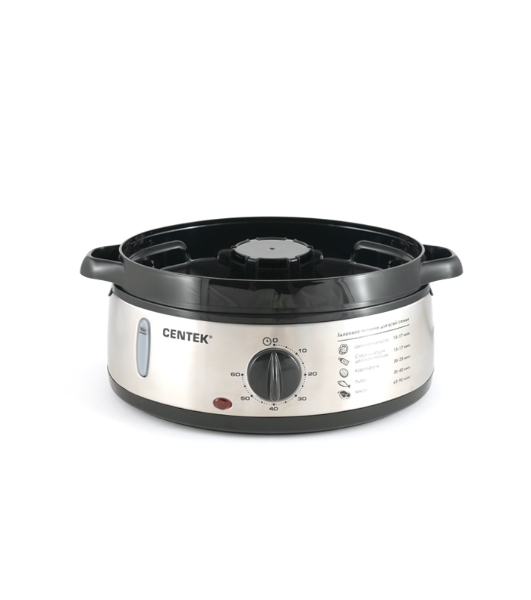Пароварка Centek CT-1457 серебристый, 9 л, ярусы - 3, 800 Вт, механическое