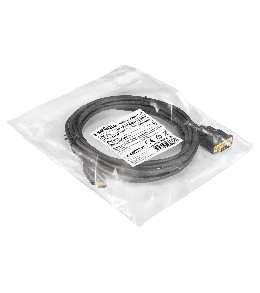 Кабель HDMI-DVI-D ExeGate EX-CC-HDMIM-DVI2M-5.0 (19M/(24+1)M, dual link, 5м, позолоченные контакты)