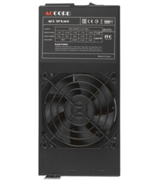 Блок питания Accord ACC-TFX500, 500Вт, 500Вт, 80 PLUS белый, 80мм, черный