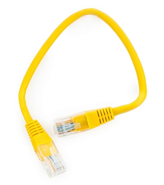 Патч-корд UTP Cablexpert cat.5e, 0.25м, литой, многожильный, желтый