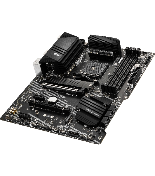 Материнская плата MSI B550-A PRO, AM4, AMD B550, 4xDDR4, 6xSATA, 2xM.2, 1xPCI-E 4.0 x16, 1xPCI-E 3.0 x16, 2xPCI-E x1, 1xHDMI, 1xDP, 1x 1Gb LAN, 4xUSB-A 2.0, 2xUSB-A 3.2 Gen 1, 1xUSB-A 3.2 Gen 2, 1xUSB-C 3.2 Gen 2, 6x3.5 мм, 7.1, ATX