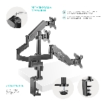 Кронштейн (держатель) ONKRON G280 для трех мониторов 13'-32' дюймов настольный, черный, фото14