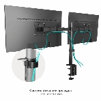 Кронштейн ONKRON D221E для двух мониторов 13'-32' настольный, черный, фото31