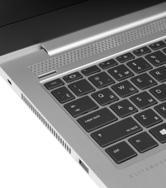 Клавиатура для ноутбука HP Elitebook 840 G5 черная с серебристой рамкой и подсветкой