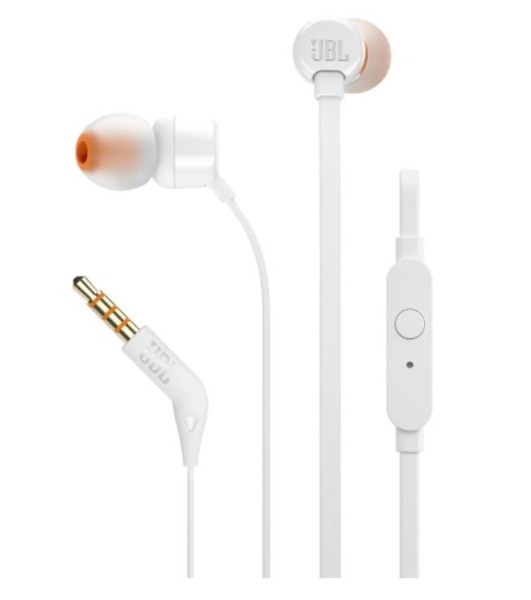 Проводные наушники JBL Tune 110 белый, внутриканальные, Jack 3.5 мм