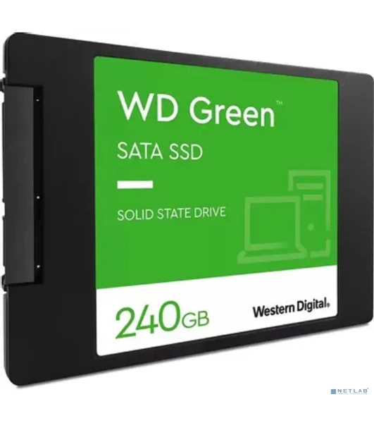 Накопитель SSD WD Green WDS240G3G0A, 240Gb, SATA III, 2.5', R/W 545/465