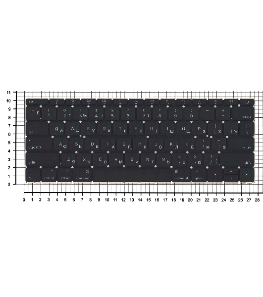 Клавиатура для ноутбука MacBook 12' A1534 2015+ Small Enter черная