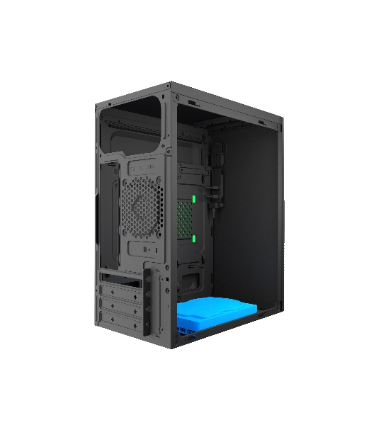 Компьютерный корпус с блоком питания 450Вт. Case Forza mATX, 450W, 2xUSB 2.0, Black, w/o FAN, 8 см fan PSU, power cord